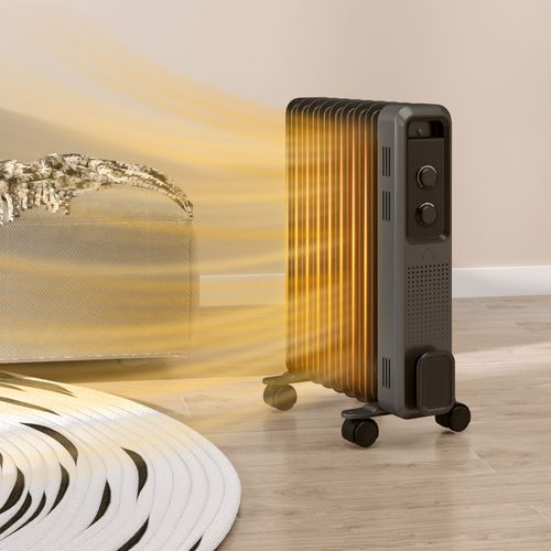 HOMCOM Oil Filled Radiator Portable Space Heater W/ 9 Fin, 3 Heat Settings