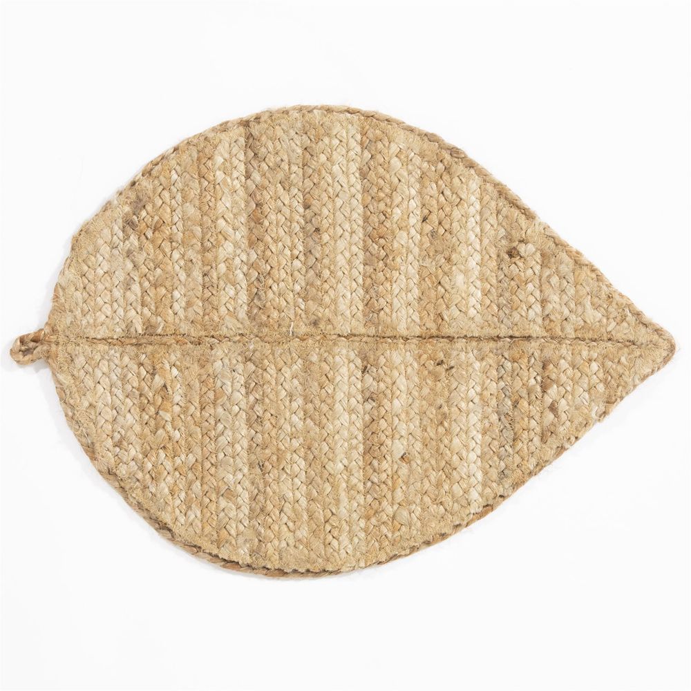 Premium Wye Jute Leaf Placemat - 50x34cm Natural Eco-Friendly Table Decor