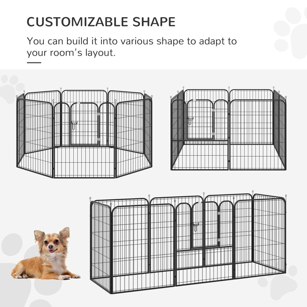 PawHut Dog Pen 8 Panels Puppy Pen Heavy Duty Pet Playpen for Indoor Outdoor for Dogs, Rabbits, Ducks 100cm High