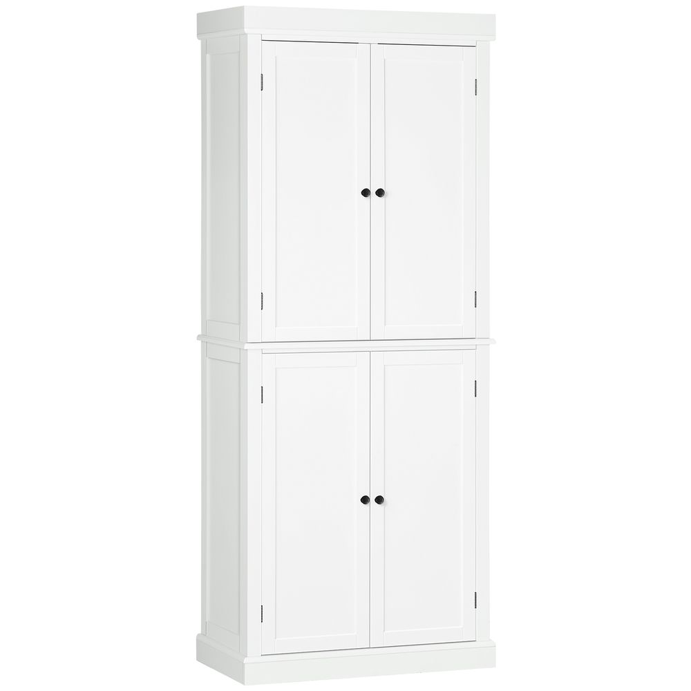 Freestanding Kitchen Cupboard, 6-Tier Cabinet Organizer w/ 4 Adjustable, White