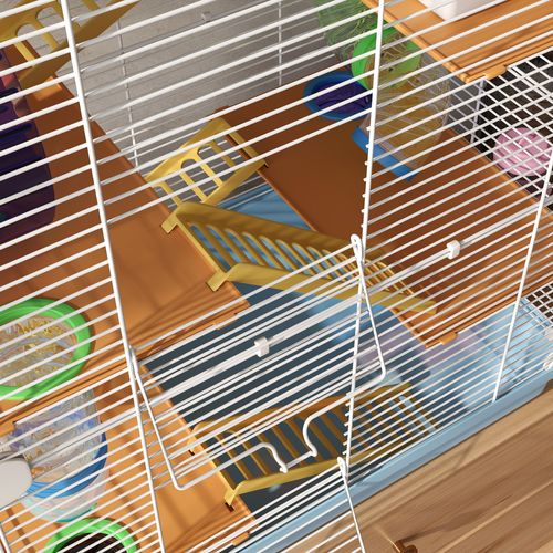 Pawhut 5 Tier Hamster Cage Carrier Habitat w/ Exercise Wheels