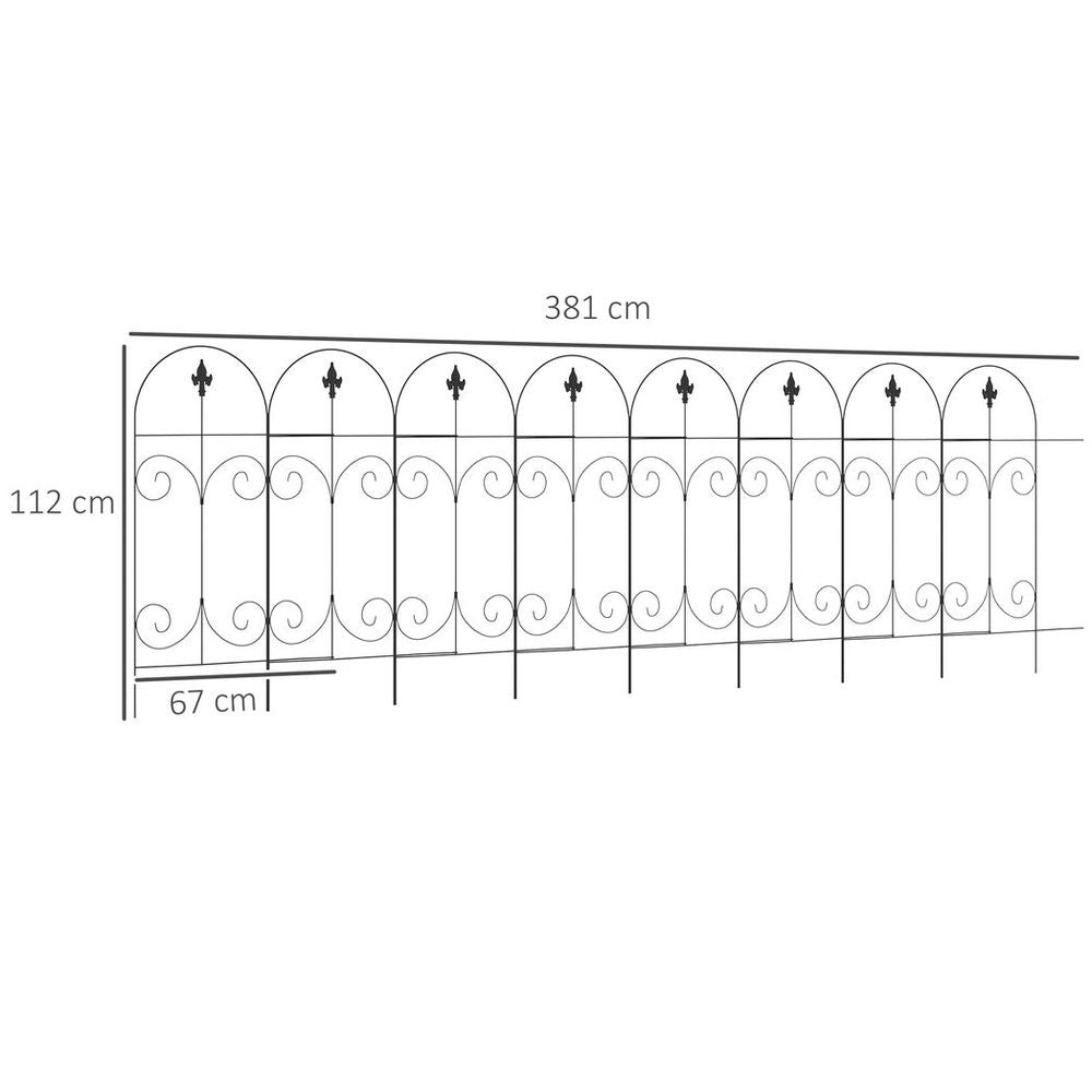 Garden Fencing Panels 44in x 12.5ft Flower Bed Border Edging Animal Barrier - Professional, High-Quality, Easy Install