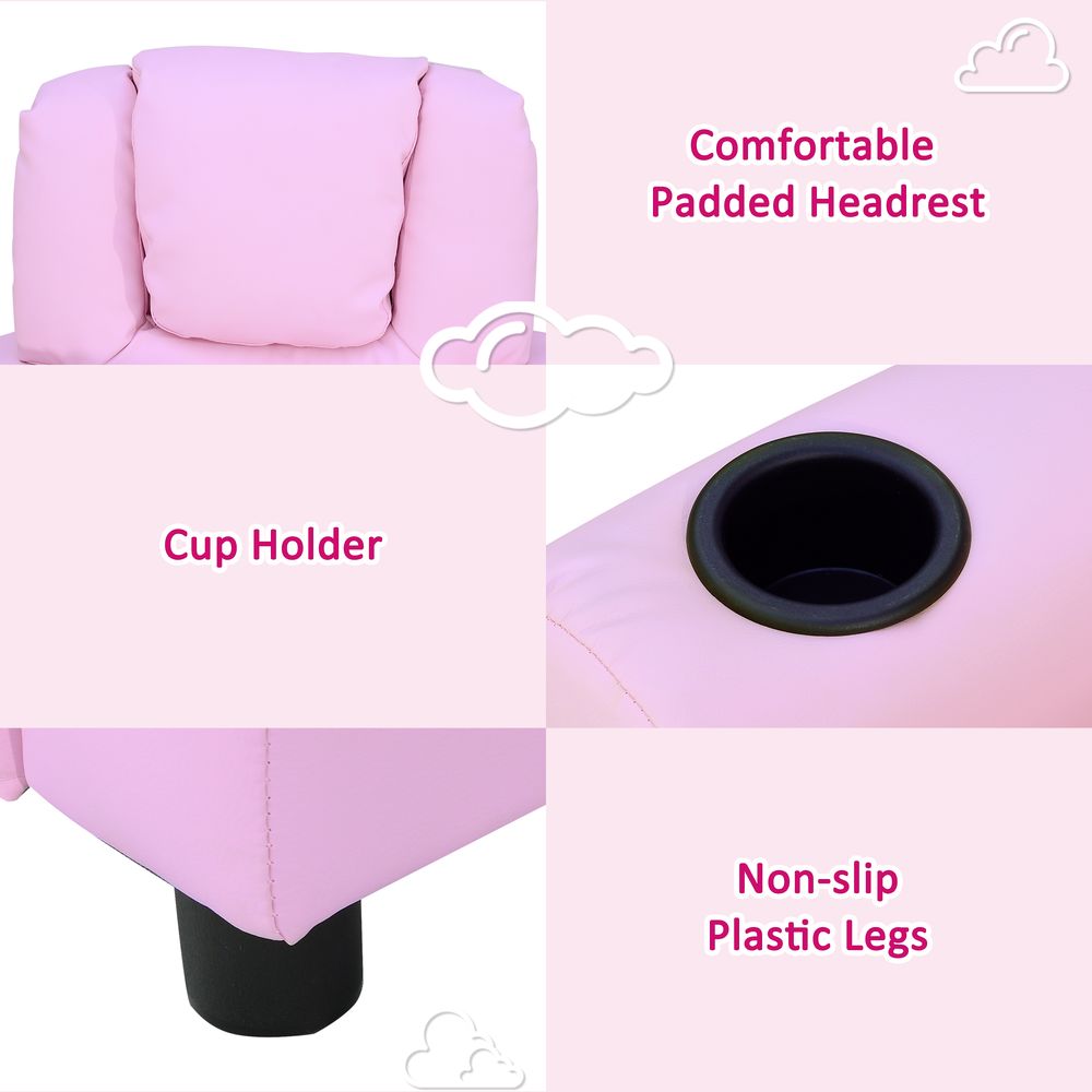 Premium Kids Recliner Armchair - Fun & Comfort for Boys, Girls - Sturdy, Safe, Stylish - HOMCOM