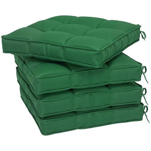 Outsunny 42 x 42cm Replacement Garden Seat Cushion Pad with Ties, Green
