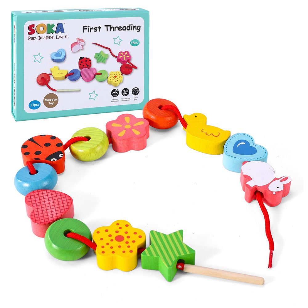 SOKA First Threading Set: Colorful Blocks for Learning & Fun