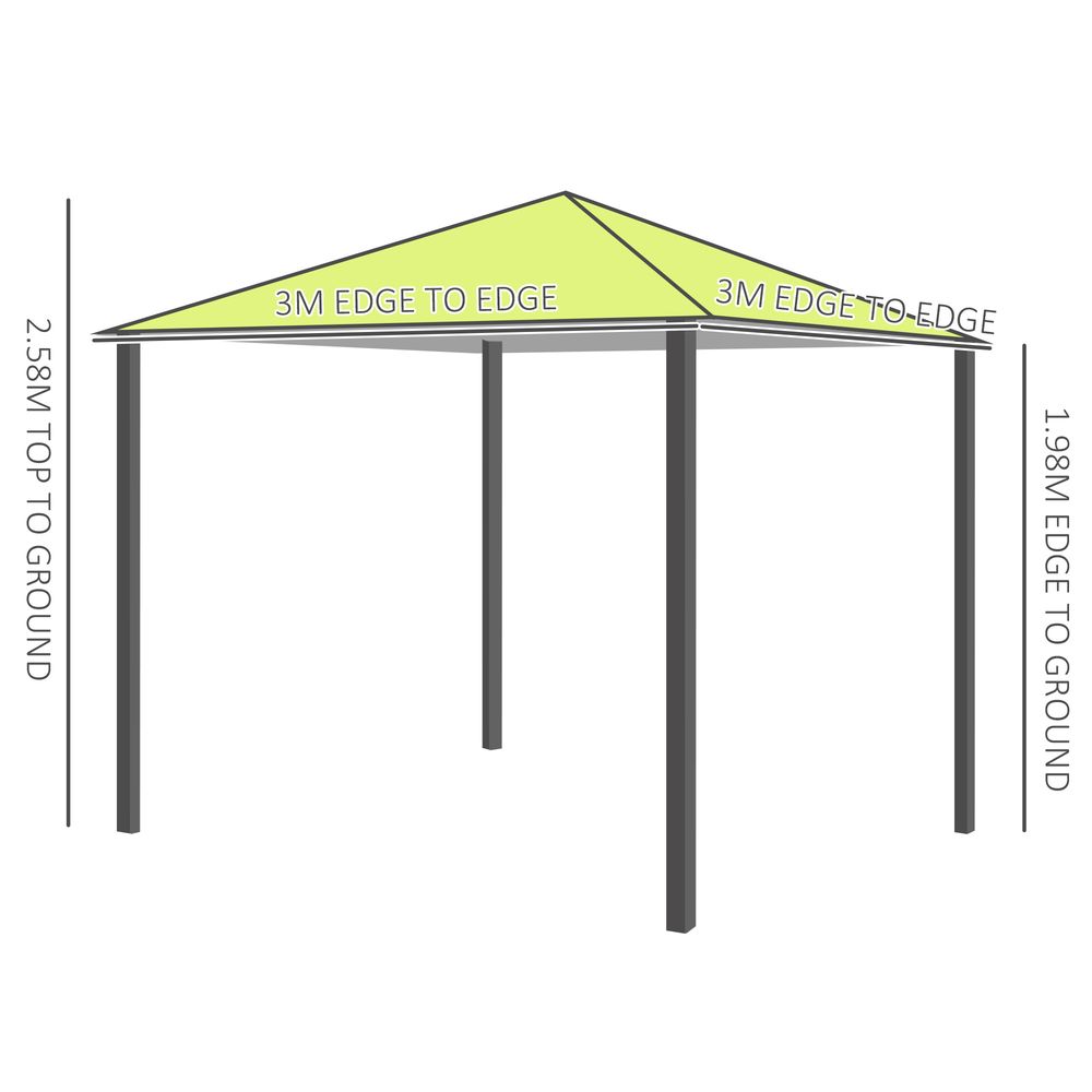 Garden Metal Gazebo Party Tent Canopy Shelter Pavilion Sidewalls-Lemon Green