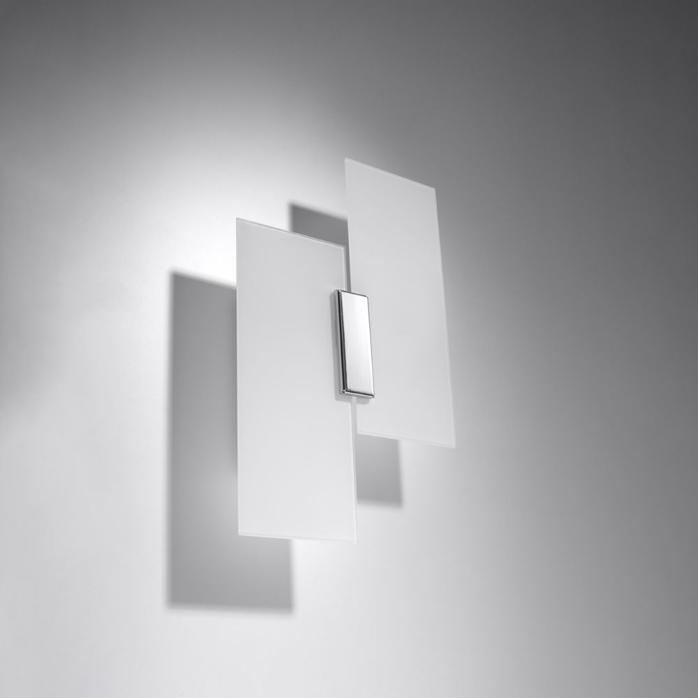 Wall lamp steel, glass Fabiano modern Design E27
