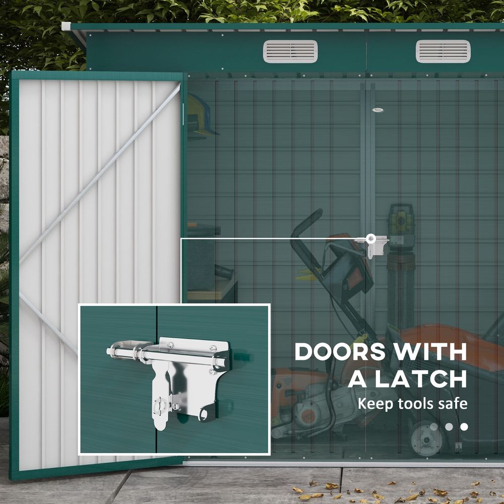 Outsunny 8x4FT Metal Garden Shed w/ Double Doors & 2 Vents - Durable Storage for Gardening Tools