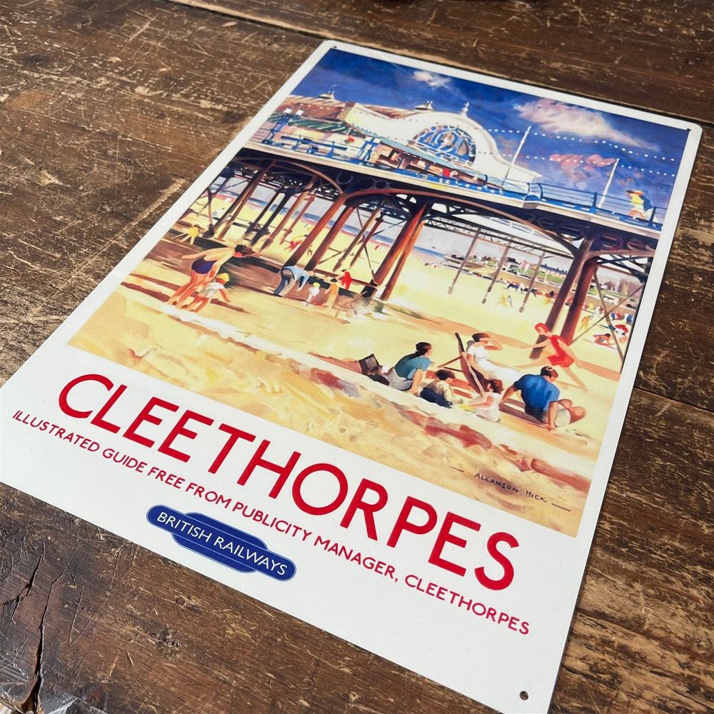 Vintage Metal Sign - British Rail Retro Advertising, Cleethorpes