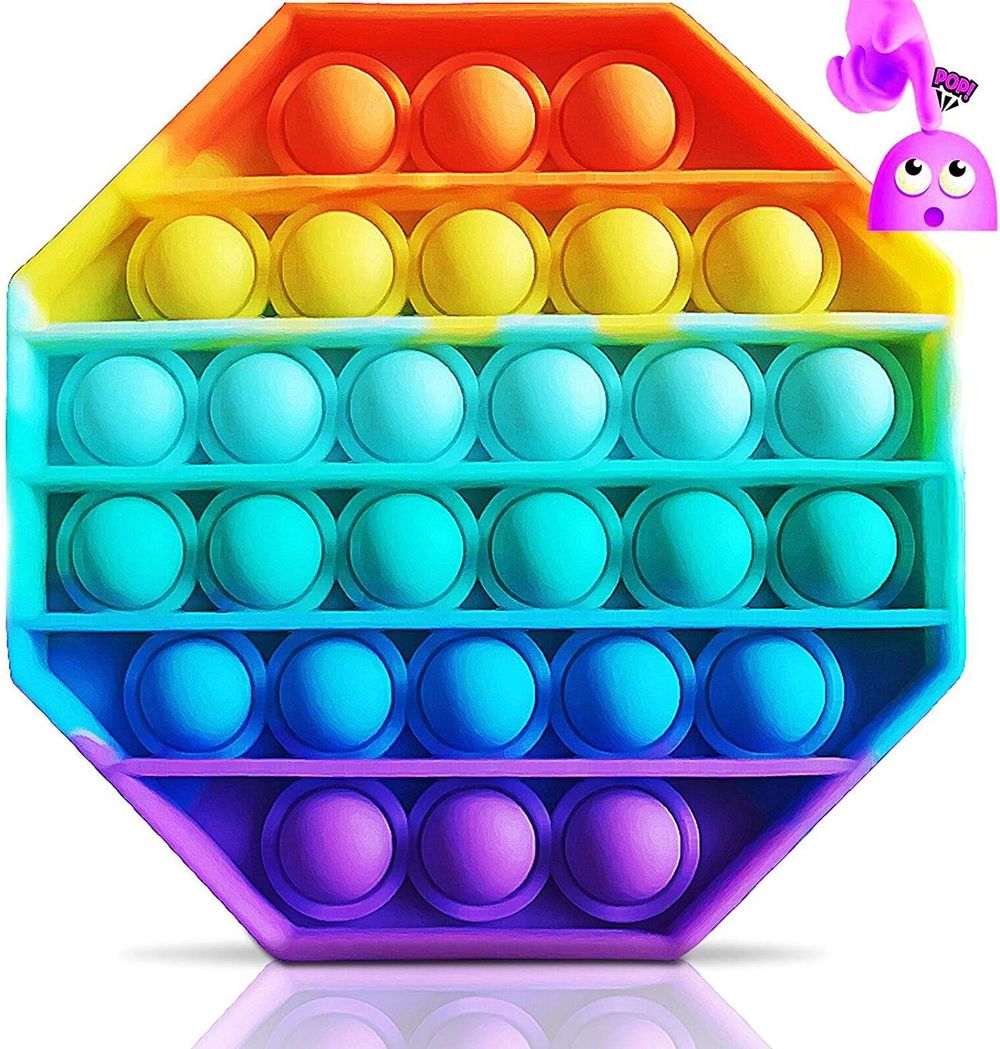 ASPECT Rainbow Push Bubble Pop Sensory Fidget Toy Octagon Rainbow - Stress Relief, Special Needs, Anxiety Relief