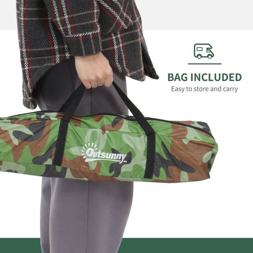 Outsunny 2 Person Camping Tent, Dome Tent with Zipped Doors, Storage Pocket, Portable Handy Bag