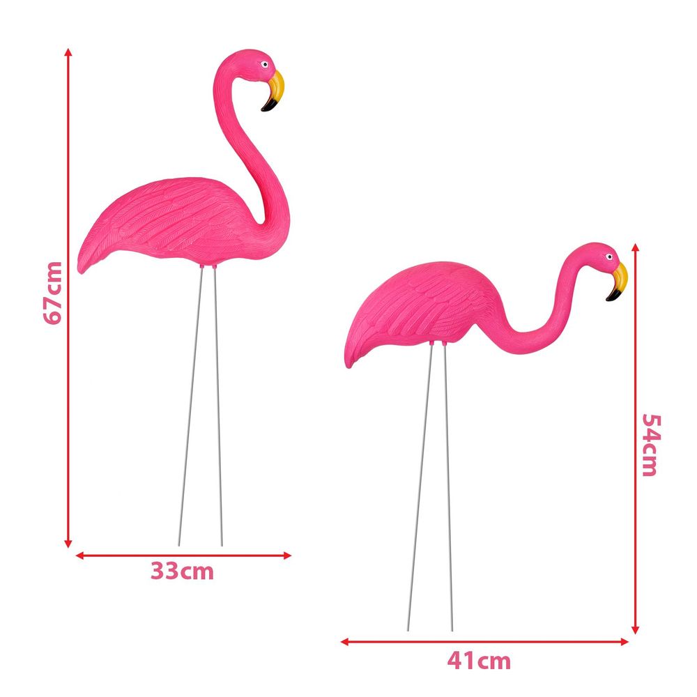 ASAB Pink Flamingo Garden Ornament Pack Of 2 - High Quality, Weather Resistant, Easy Assembly - Perfect Yard Art