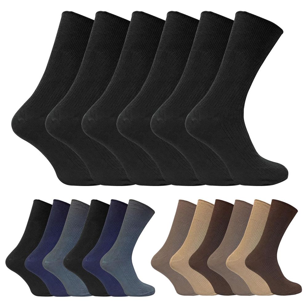 12 Pairs Non Elastic 100% Cotton Socks