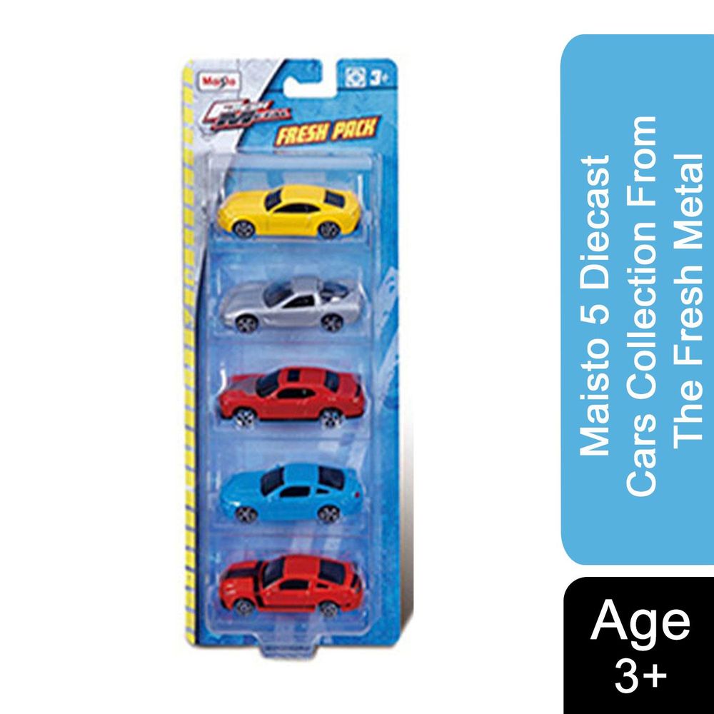 Maisto 5 Diecast Cars Collection - Fresh Metal, Highly Detailed - Perfect Gift for Kids!
