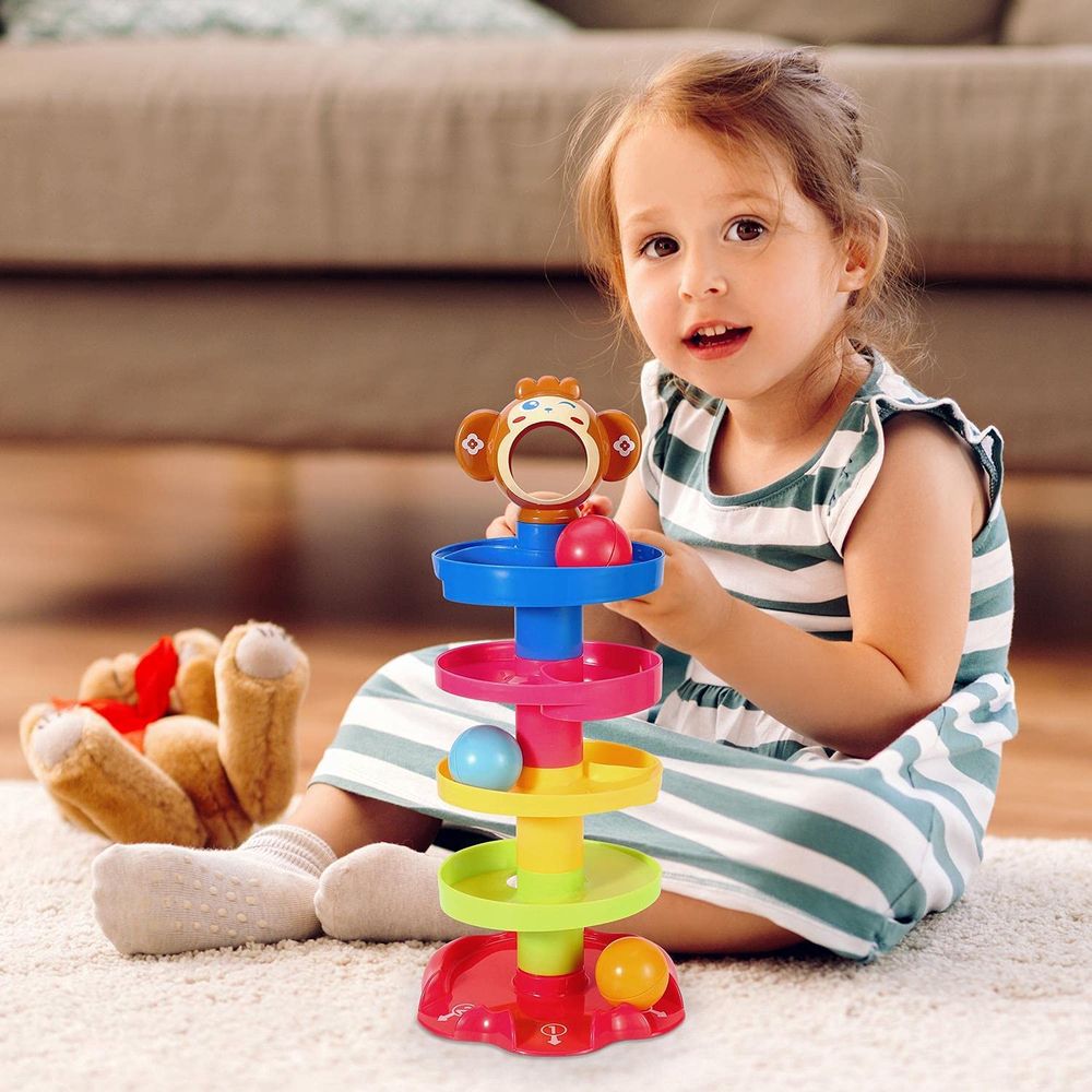 Interactive Drop and Go Ball Ramp - Educational Toy, Vibrant Colors, Safe & Durable - Ideal Gift for Kids 18 Months+