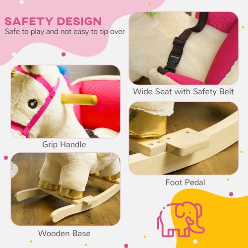 AIYAPLAY Rocking Horse Ride on Unicorn with Realistic Sound for 18-36 Months