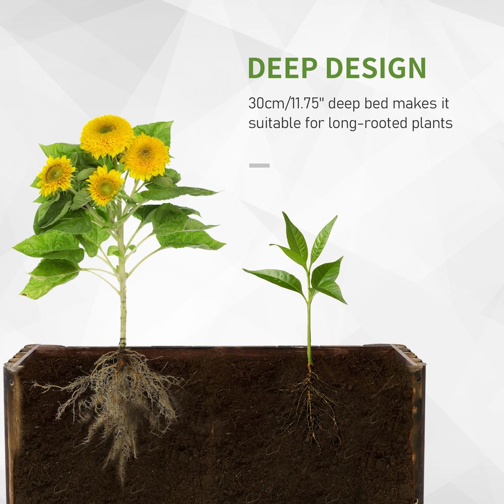 Premium Fir Wood Raised Planter | Outdoor Garden Bed | 100Lx40Wx40H cm