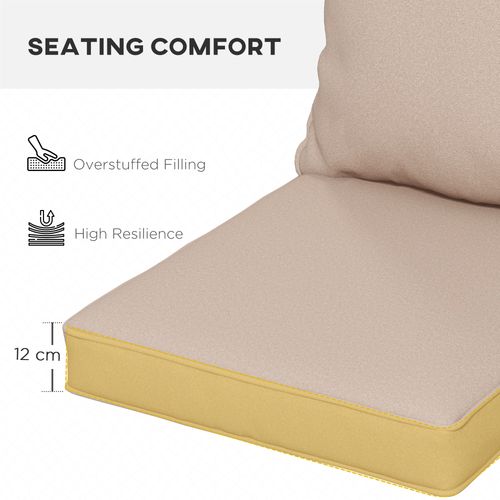 Outsunny One-piece Outdoor Back and Seat Cushion for Garden, Beige