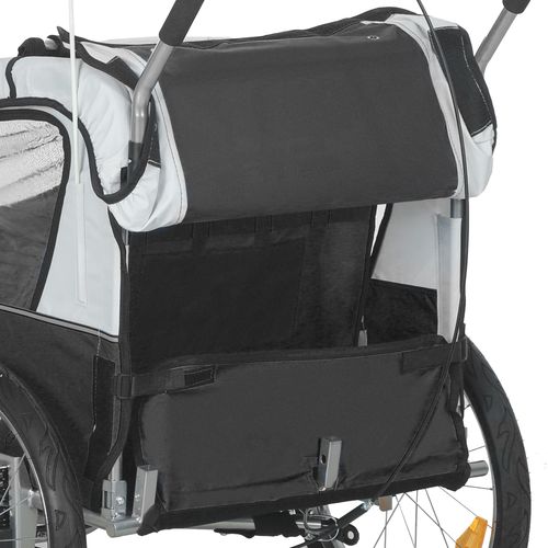 HOMCOM 2 Seat Bike Trailer with 5 Point Harness, for 18+ Months, Black