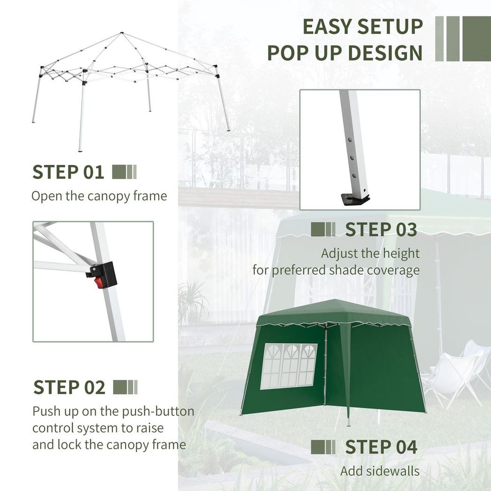 Premium 2.4 x 2.4m UV50+ Green Gazebo Tent: Carry Bag & Easy Set-Up