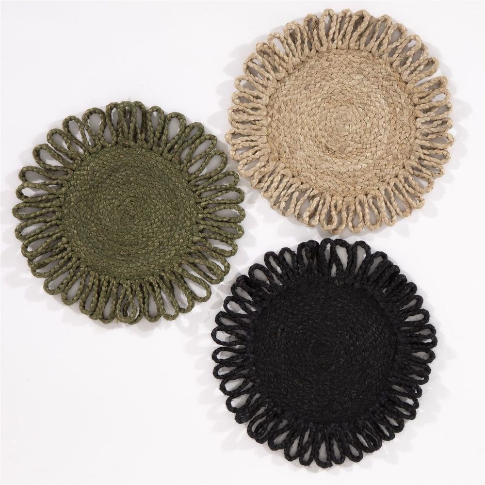 Premium Jute Star 36x36cm Olive Placemats - Set of 2