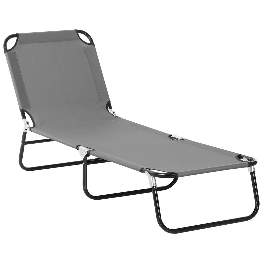 Reclining Lounge Chair with 5-Level Adjustable Backrest, Grey