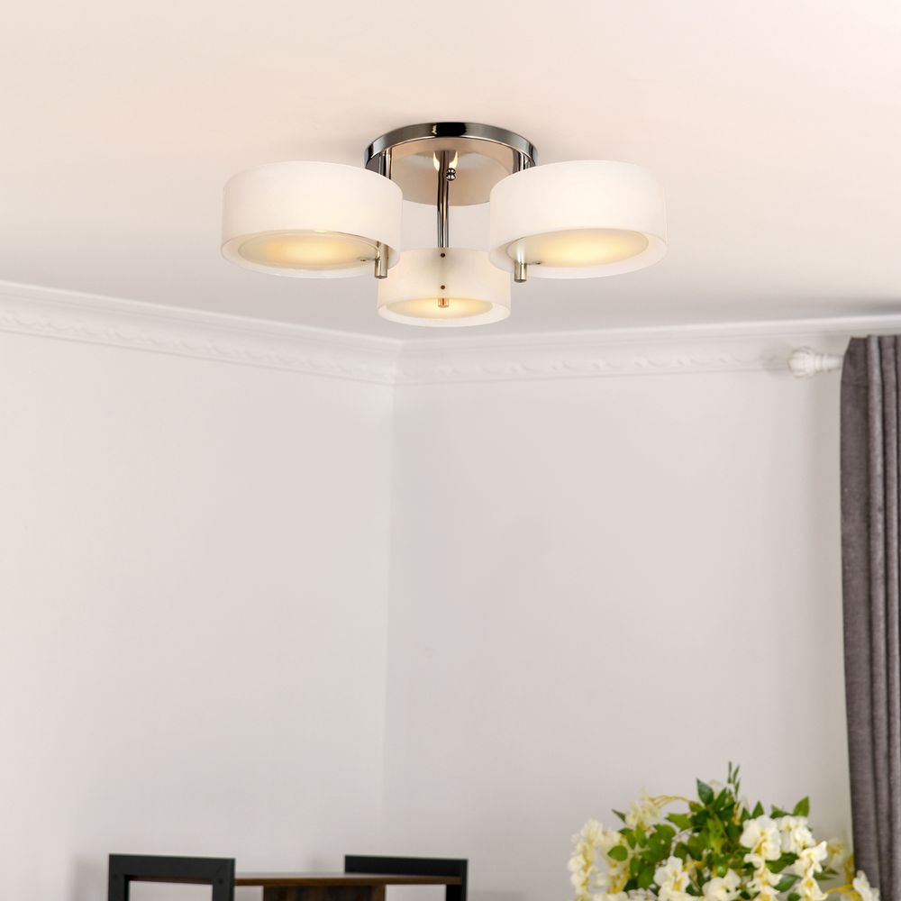 3 Lights Acrylic Lamp Light Indoor Pendant Chandelier Flush Mount