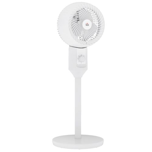 HOMCOM 9 Inch Air Circulator Fan 70° Oscillation Carry Handle Black White