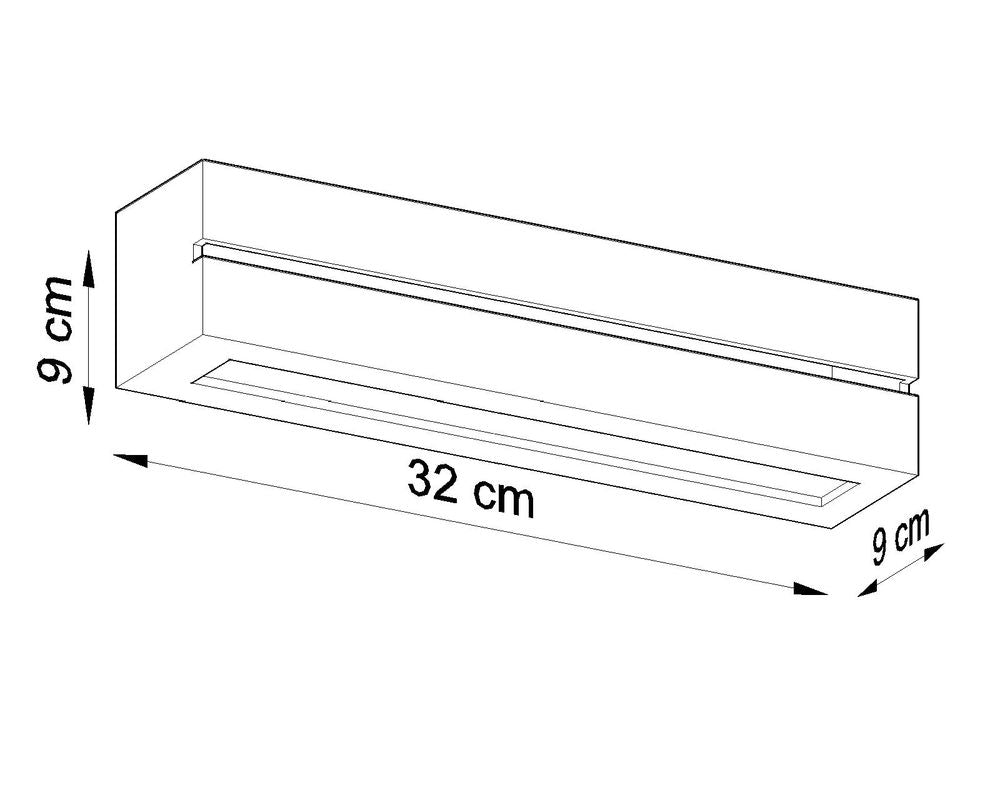 SOLLUX lighting Vega Line Ceramic Wall Light - Wall Lighting Lamp for Living Room Light Dining Room - Hallway Lamp Made of Ceramic in White 32.5 x 9.5 x 9.5 cm