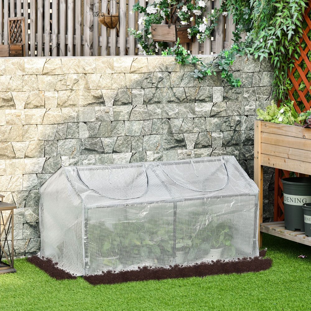 Mini Greenhouse With 2 Windows, Plant Flower Herbs Growing 120cmx60cmx60cm