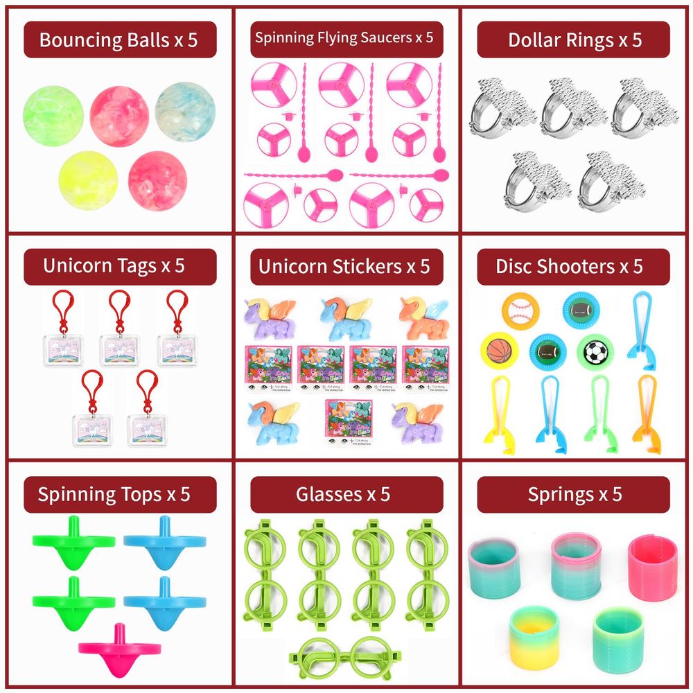SOKA 120PC Party Bag - Premium Quality Party Favors for Kids - Ideal for Parties and Events