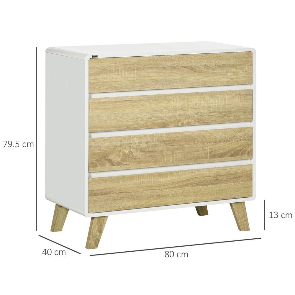 Chest of Drawers 4-Drawer Dresser Storage Chest with Legs Bedroom, Living Room