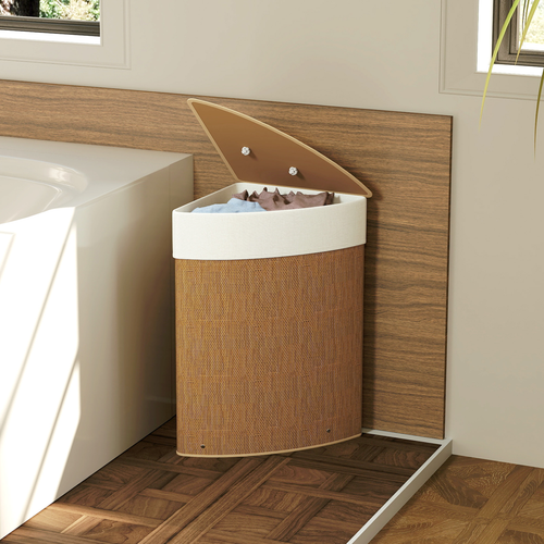 HOMCOM 55L Laundry Hamper with Removable Washable Liner Bag