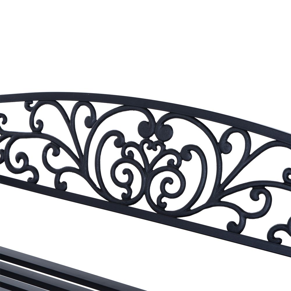 Garden Bench, Steel Black