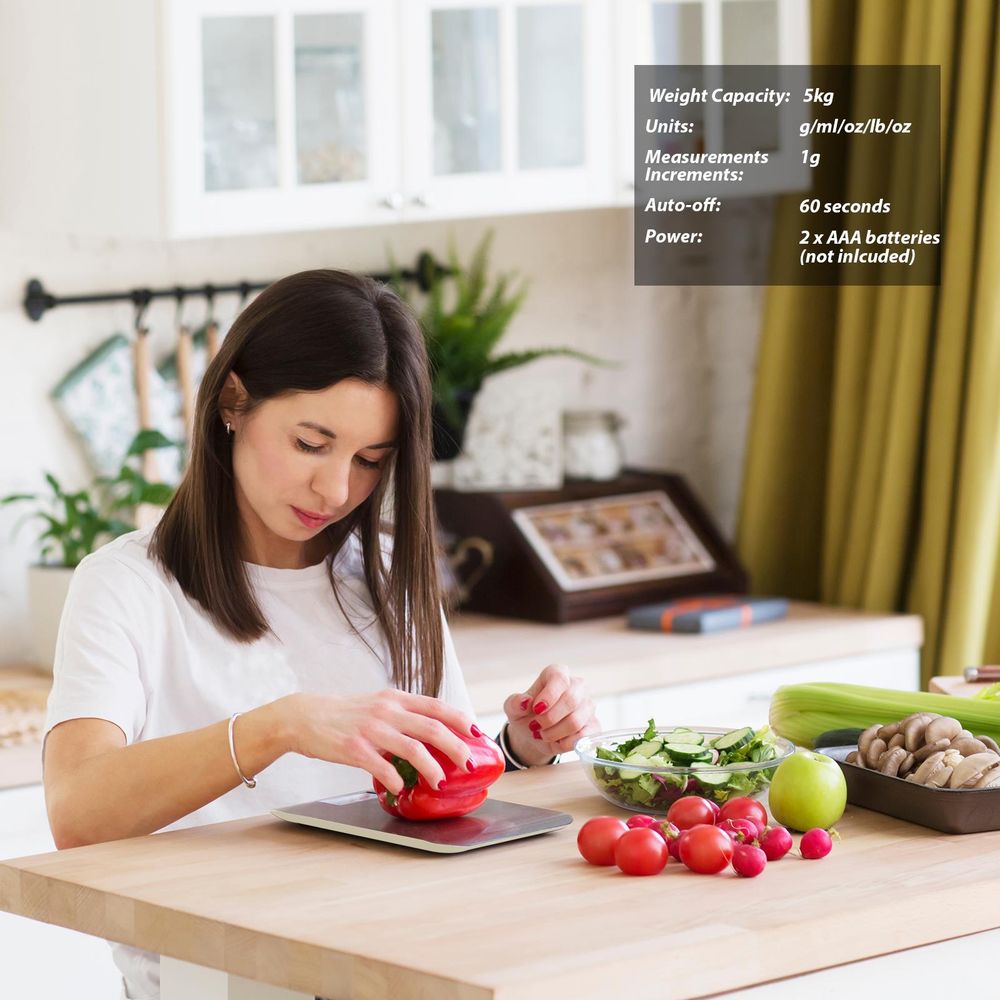 ASAB Digital Kitchen Scales AS-12754 - High-Precision, Multiple Functions, Heavy-Duty Design, LCD Display, Reliable Safety