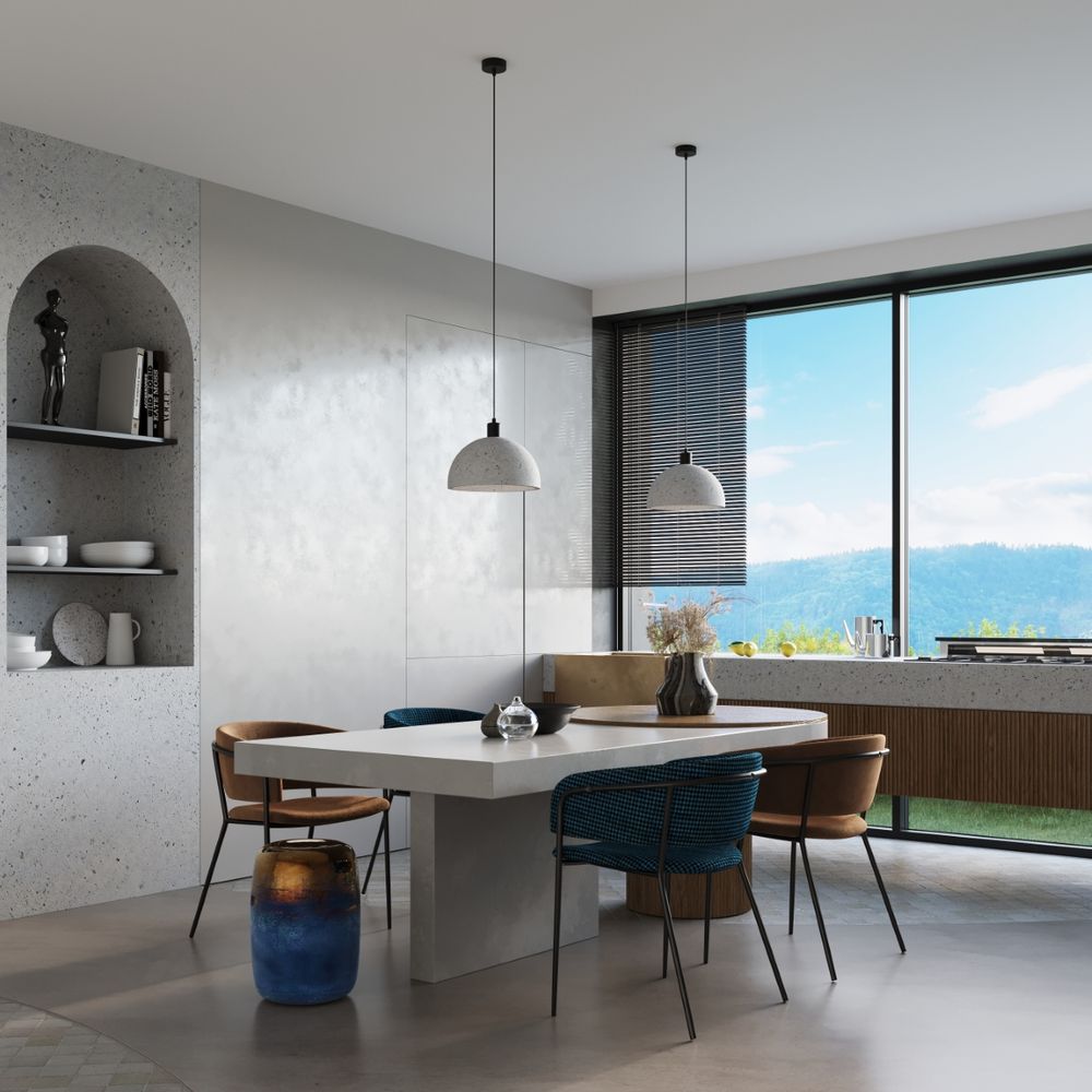 Elegant Industrial Pendant Lamp | Pablito Design | Concrete Texture | E27 Socket
