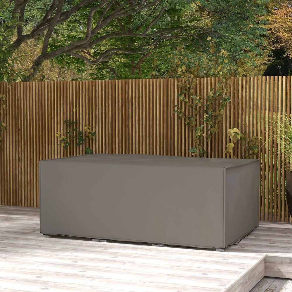 Outsunny 210x140x80cm UV Rain Protective Cover for Garden Rattan Furniture - Grey