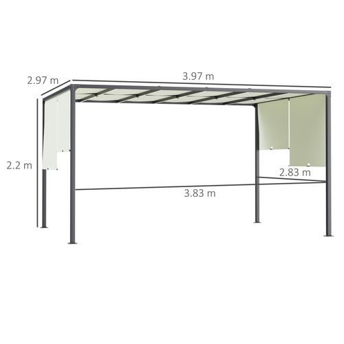 Outsunny 3 x 4m utdoor Garden Pergola with LED Lights