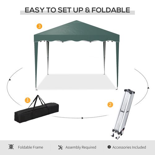 Outsunny 3x3(m) Pop Up Gazebo Marquee Tent for Garden w/ Carry Bag Green