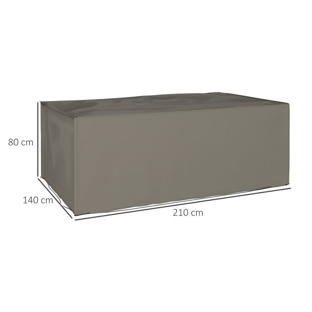 Outsunny 210x140x80cm UV Rain Protective Cover for Garden Rattan Furniture - Grey