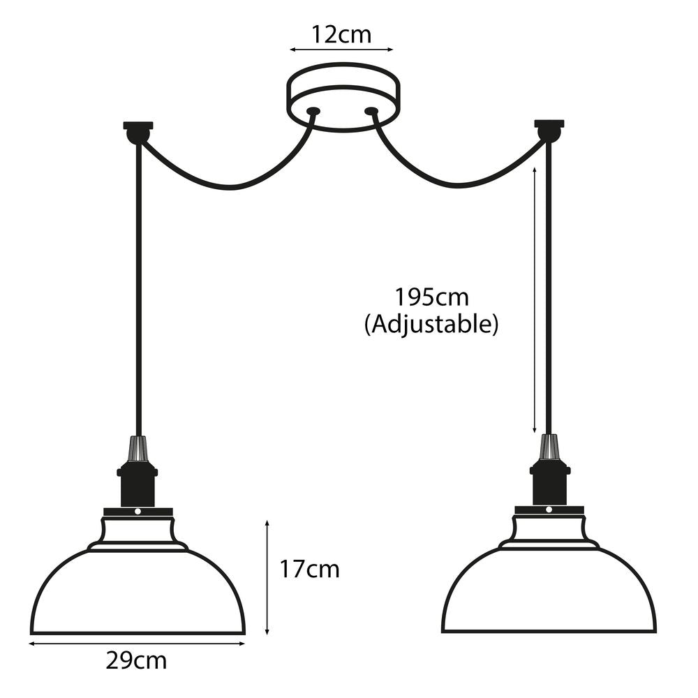 Burgundy Vintage 2 Way Ceiling Pendant Light  Metal Industrial Style 29cm, E27 Base Hanging Pendant Lamp