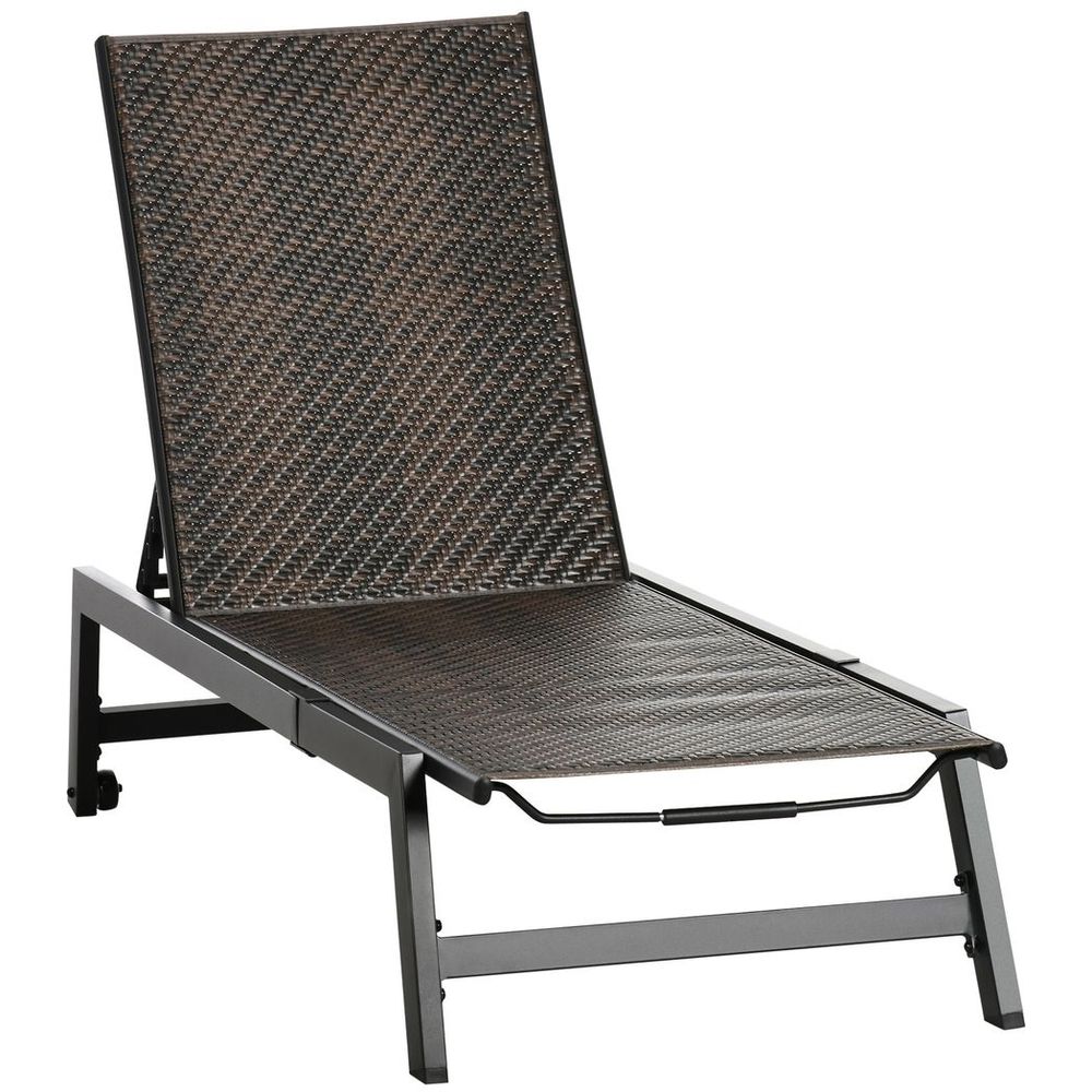 Premium Outdoor Rattan Sun Loungers - 5-Position Backrest & Wheels - Best Quality - Perfect for Relaxation - Professional Seller