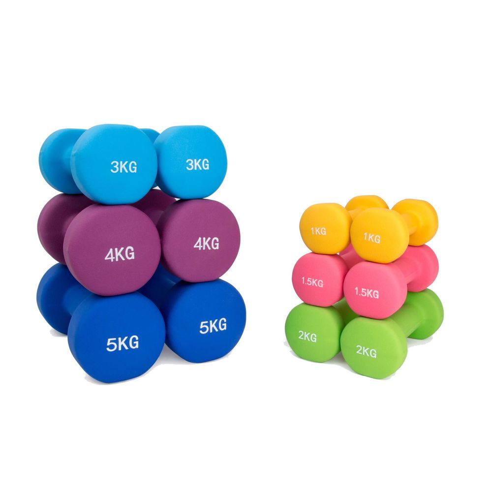 Pair of Neoprene Dumbbells Weights - Solid Iron Construction