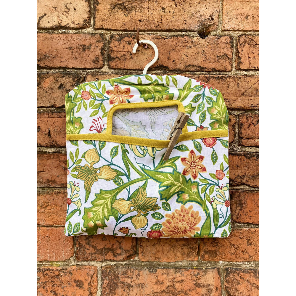 Premium Quality Mustard Sussex Peg Bag - 100% Sussex Botanical Range - Durable & Stylish - Plastic Hanger - Convenient Front Pouch Access