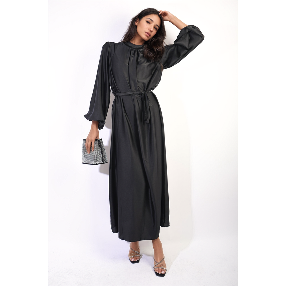 Astrid Long Sleeve High Neck Maxi Dress - Elegant and Comfortable