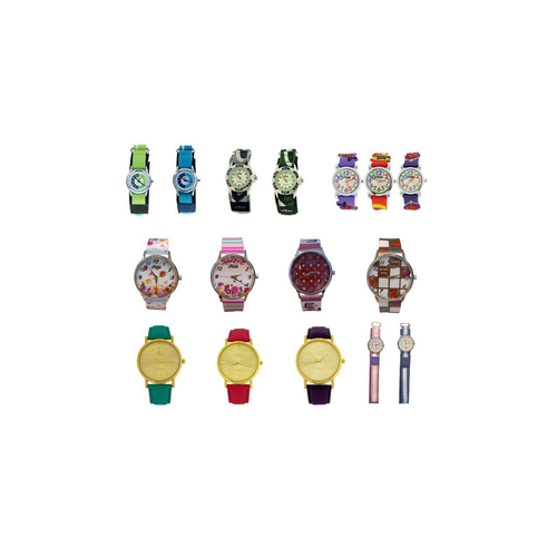 Relda Ladies/Boys/Girls Analogue Silicone nylon Strap 12 Mix Watches RELx12