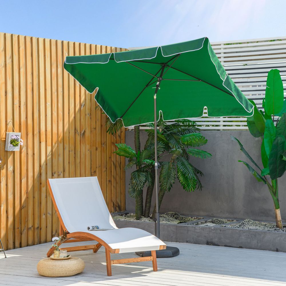 Premium Aluminium Sun Parasol - Strong, Adjustable, 2x1.25m Rectangular - Great for Gardens and Patios