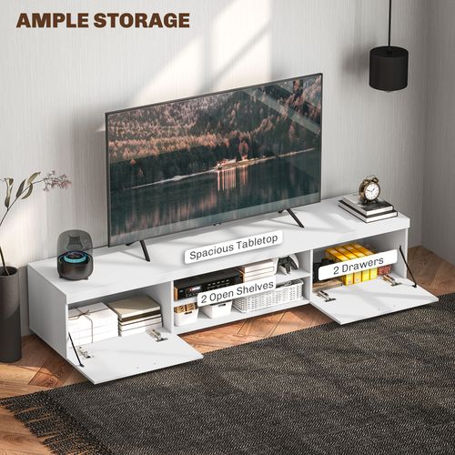 HOMCOM Modern Unit for TV w/ Cabinet Shelf for Living Room