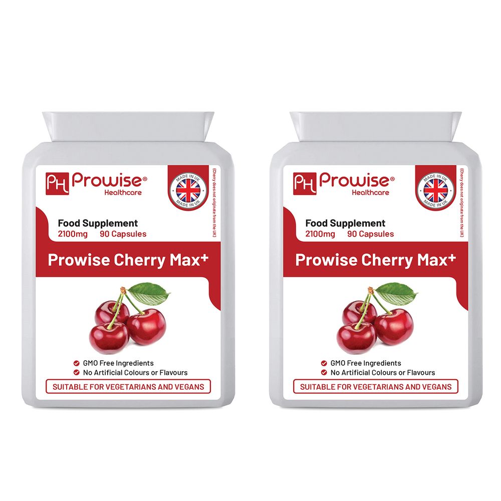 Cherry Max+ 2100mg (Pack of 2) Vegan Capsules Made in UK