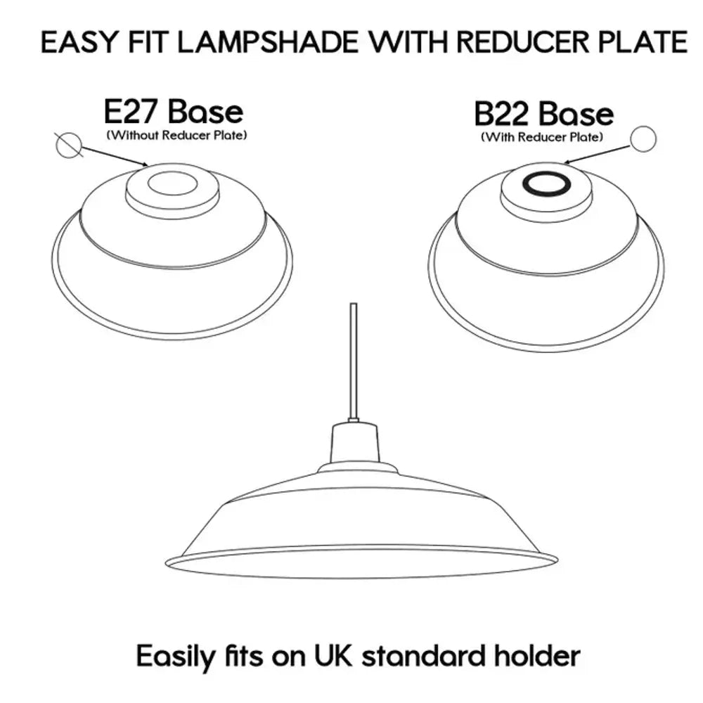 3 Pack Burgundy Retro Vintage Lampshade Easy Fit E27/B22 Base Pendant Metal 36cm Lamp Light Shades